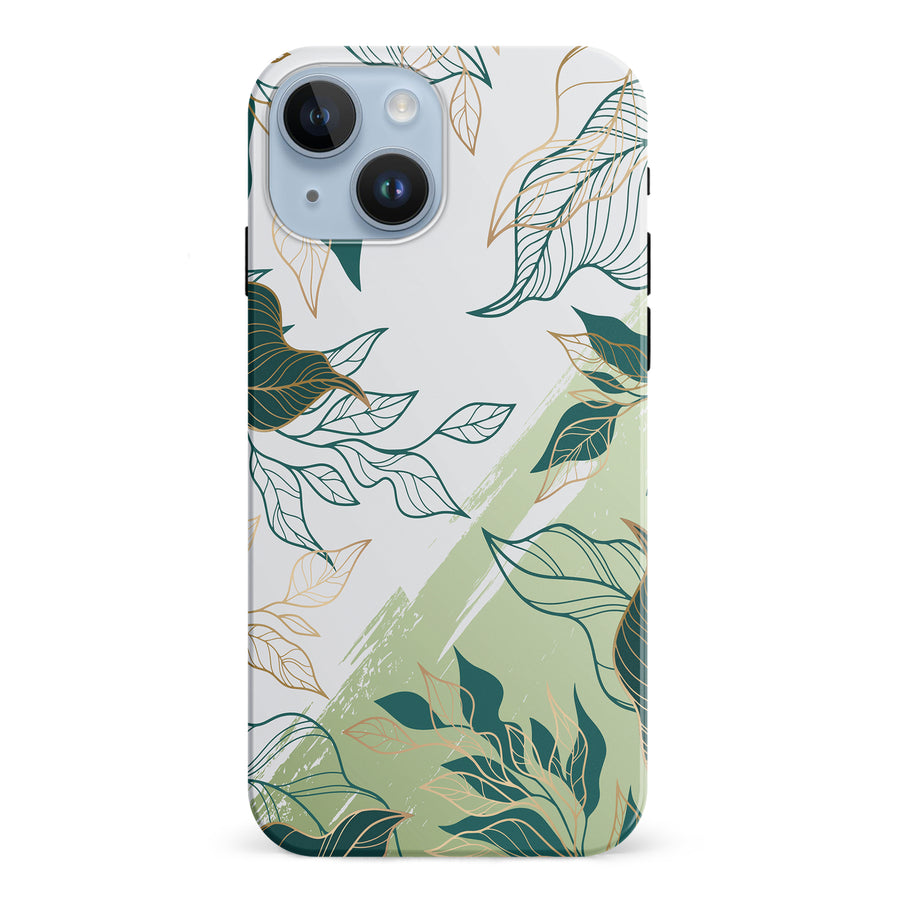 iPhone 15  Vibrant Leaves Abstract Phone Case