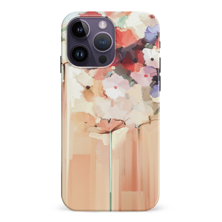 iPhone 15 Pro Dreamy Painted Flowers Phone Case