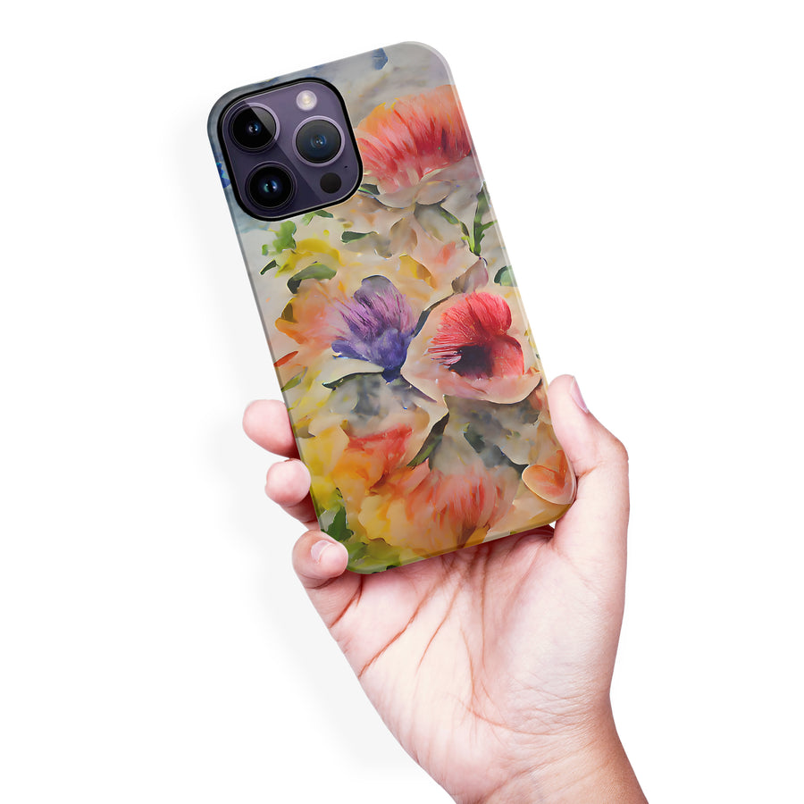 iPhone 14 Pro Max Whimsical Blooms Painted Flowers Phone Case
