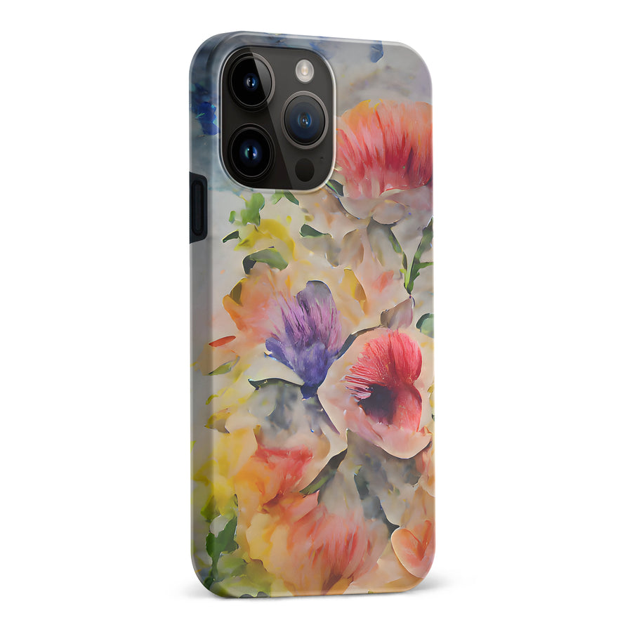 iPhone 15 Pro Max Whimsical Blooms Painted Flowers Phone Case