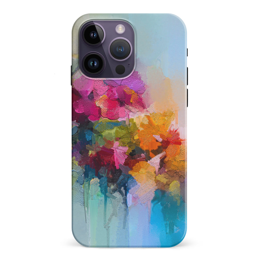 iPhone 15 Pro Dance Painted Flowers Phone Case
