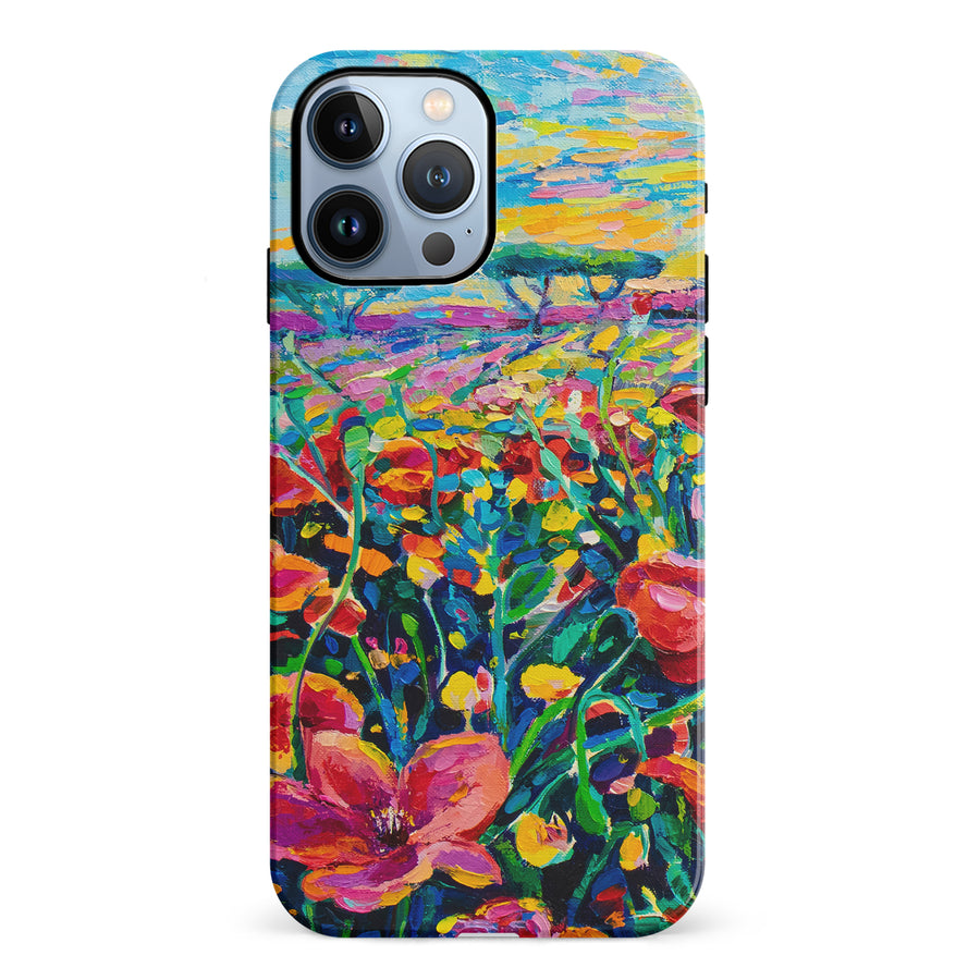 iPhone 12 Pro Gardenia Painted Flowers Phone Case