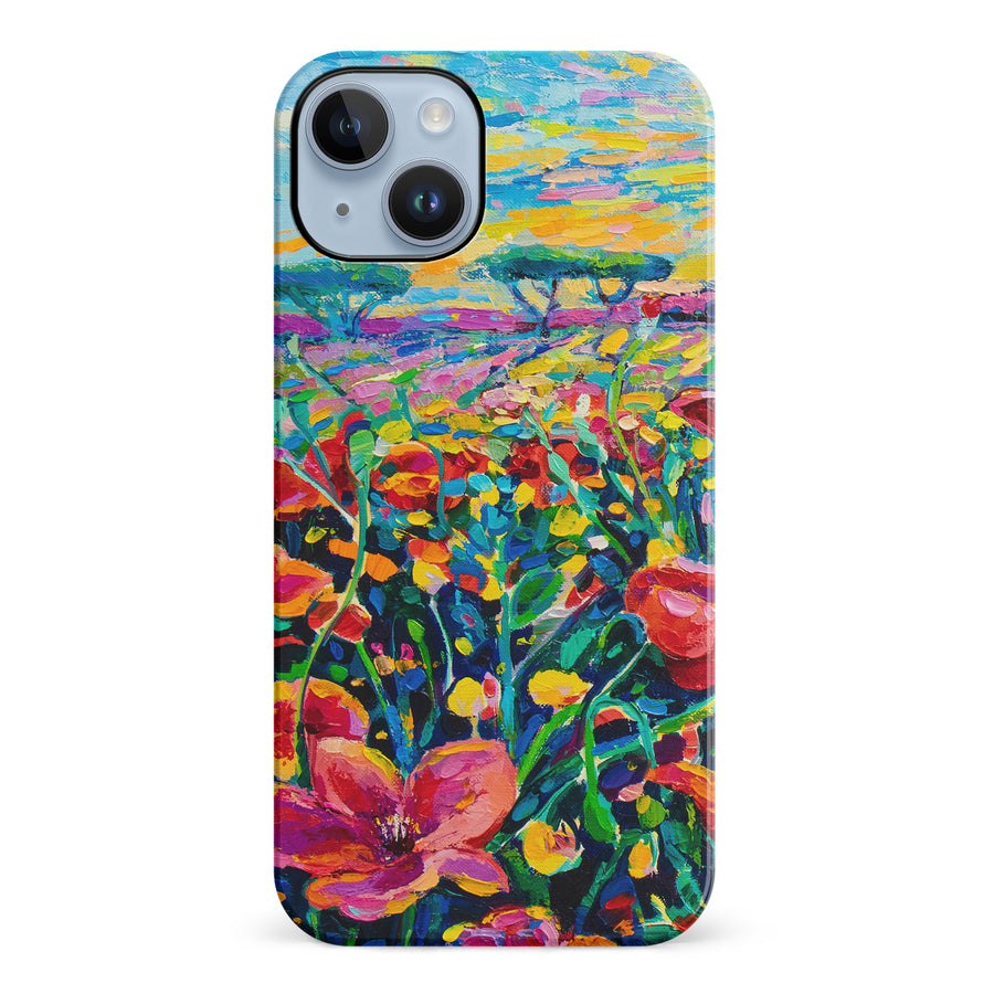 iPhone 14 Plus Gardenia Painted Flowers Phone Case