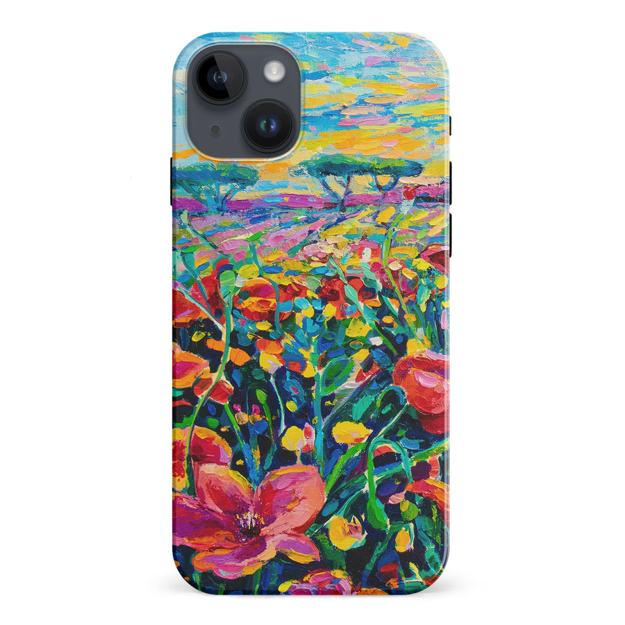 iPhone 15 Plus  Gardenia Painted Flowers Phone Case
