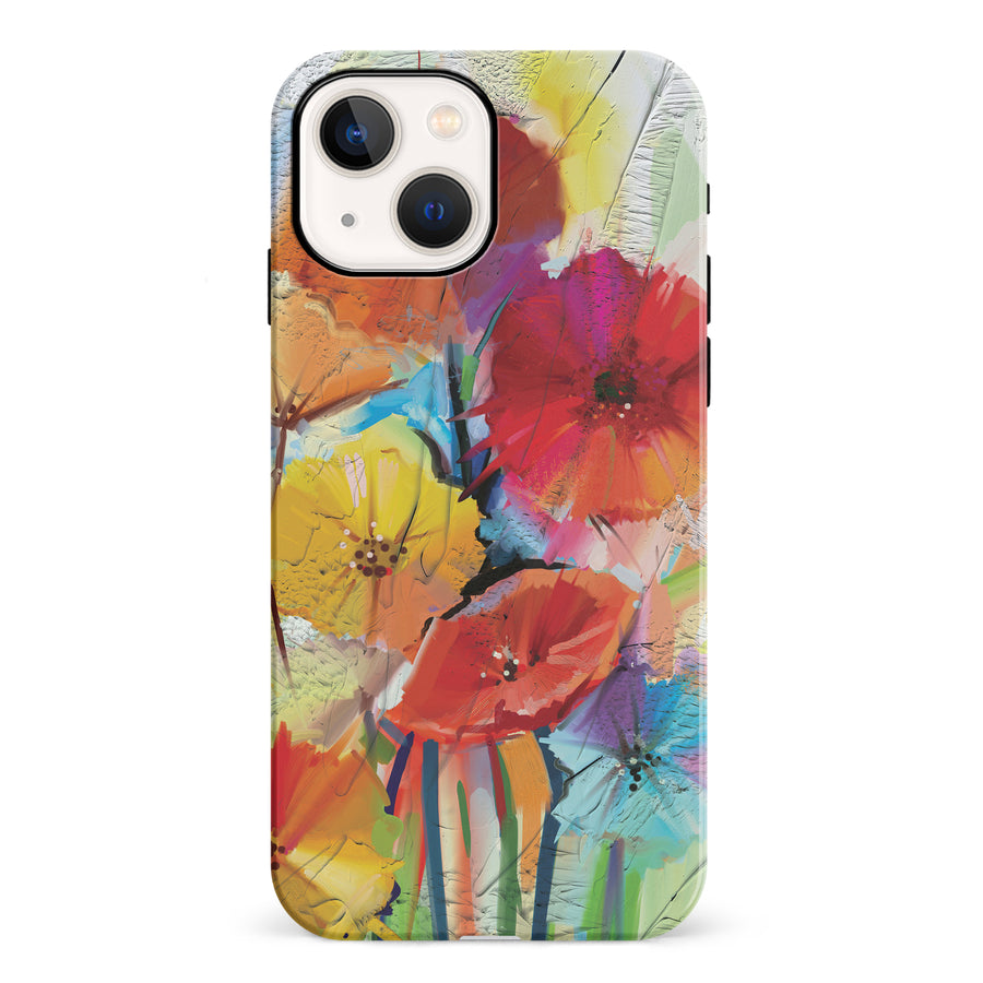 iPhone 13 Fusion of Flora Painted Flowers Phone Case