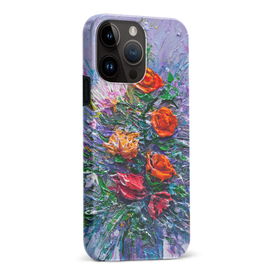 iPhone 15 Pro Max Rhapsody Painted Flowers Phone Case
