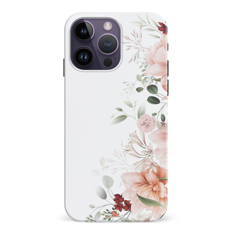 iPhone 15 Pro half bloom phone case in white