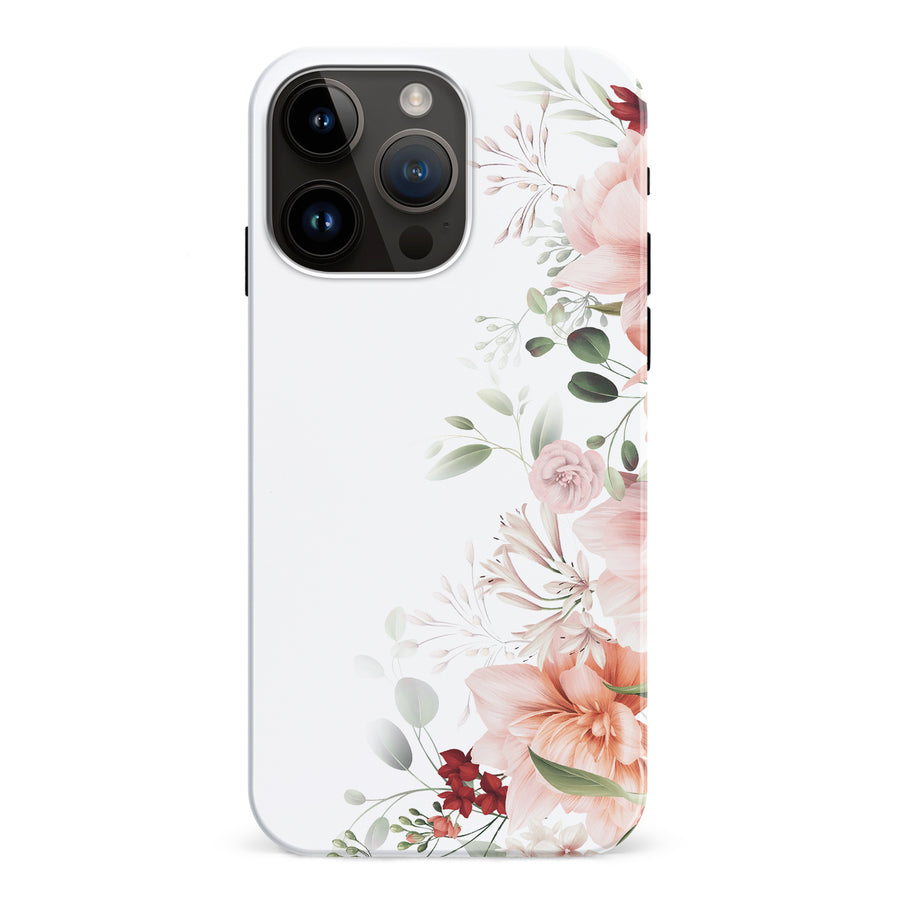 iPhone 15 Pro Max half bloom phone case in white