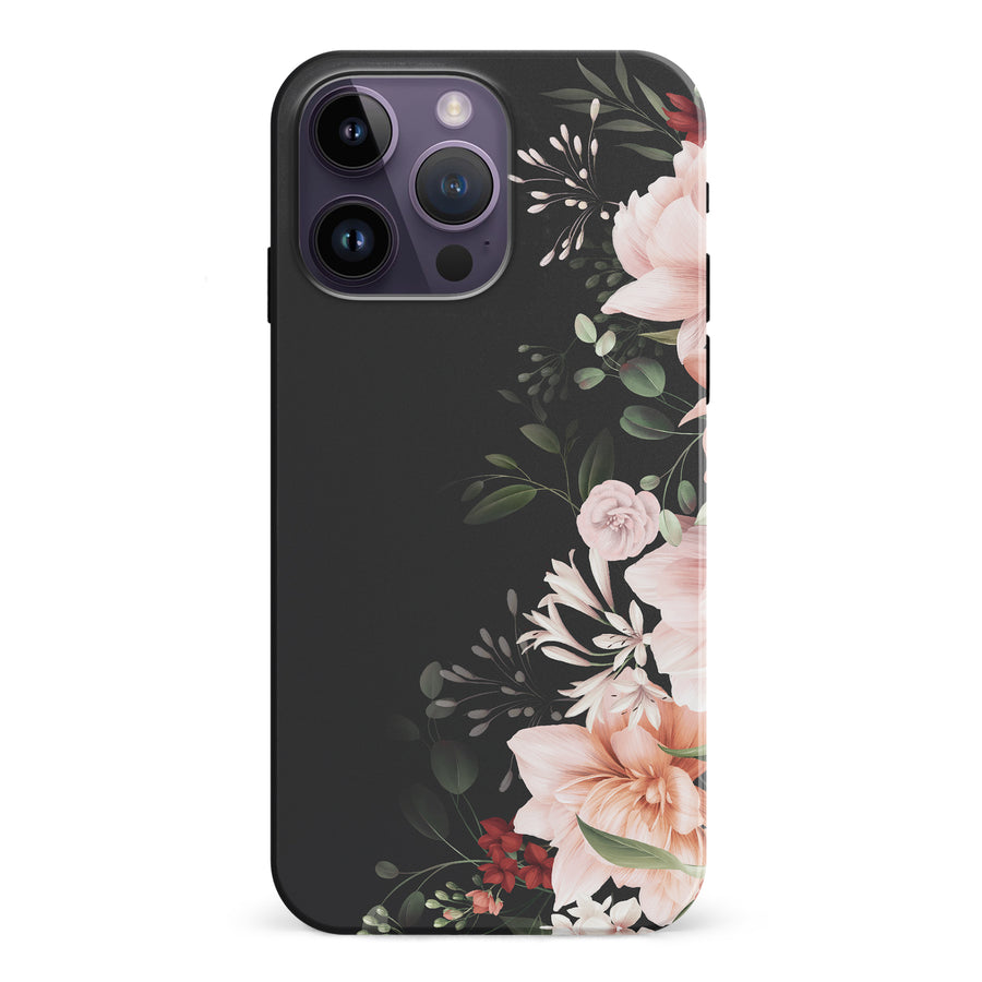 iPhone 15 Pro Floral Phone Case in Black
