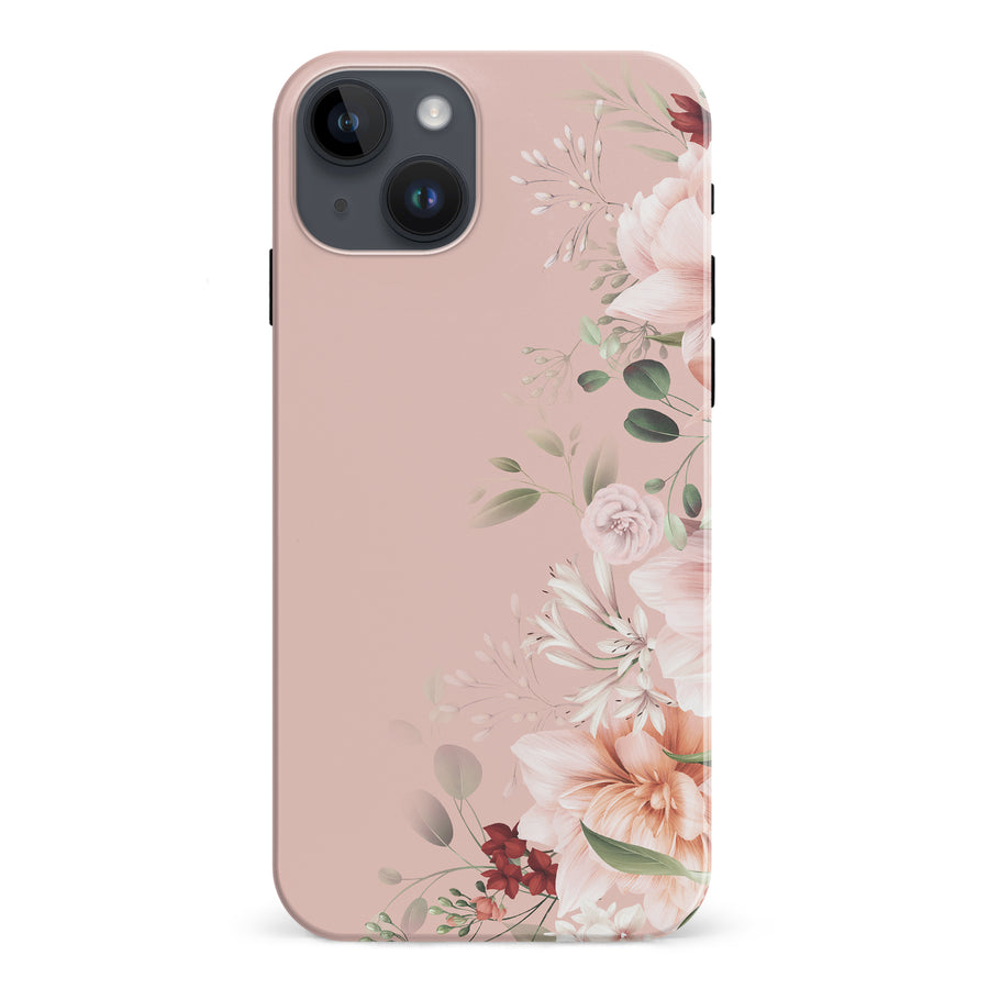 iPhone 15 Plus half bloom phone case in pink