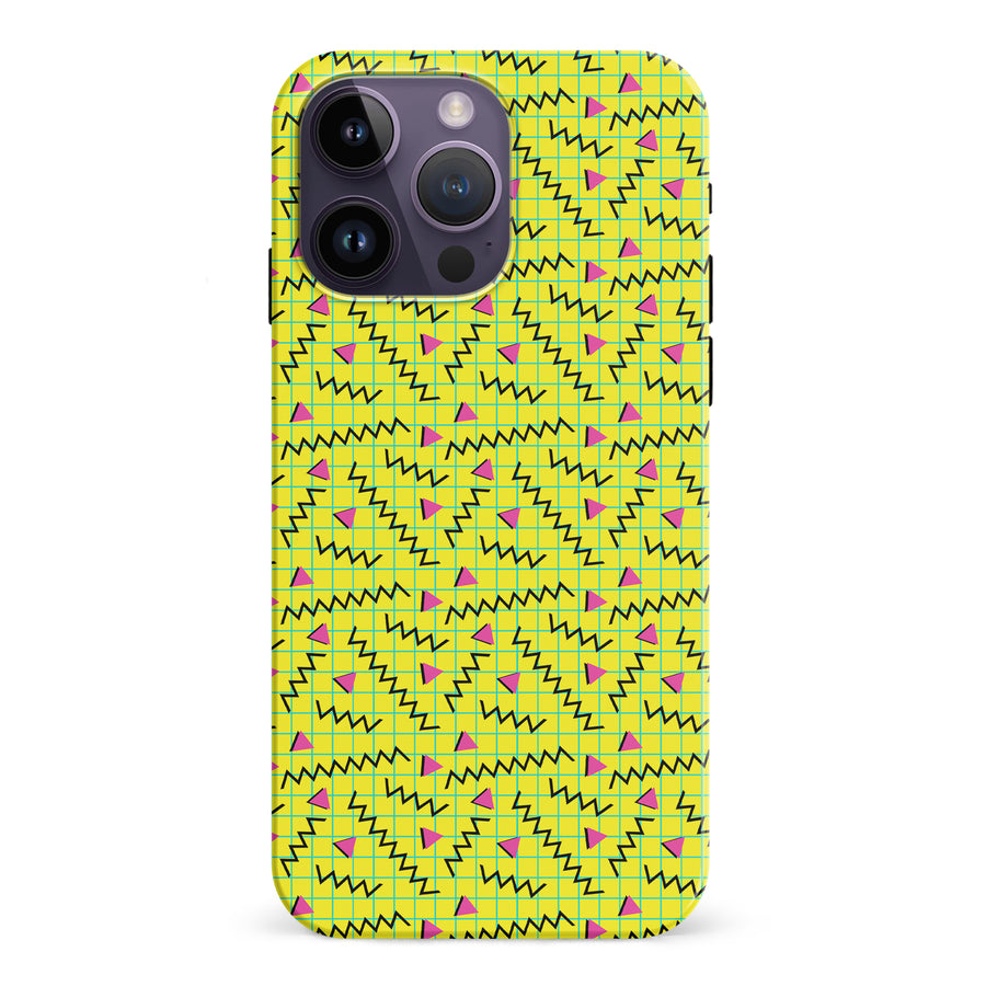 iPhone 15 Pro Retro Graph Paper Phone Case in Yellow