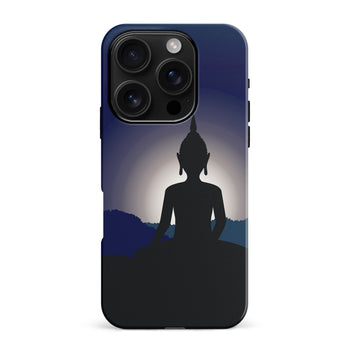iPhone 16 Pro Max Meditating Buddha Indian Phone Case in Blue