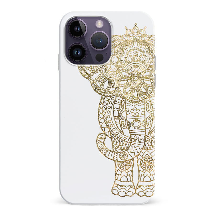 iPhone 15 Pro Indian Elephant Phone Case in White