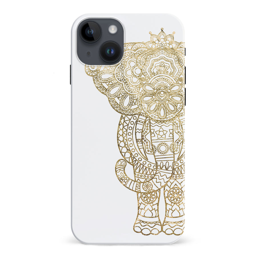 iPhone 15 Plus Indian Elephant Phone Case in White