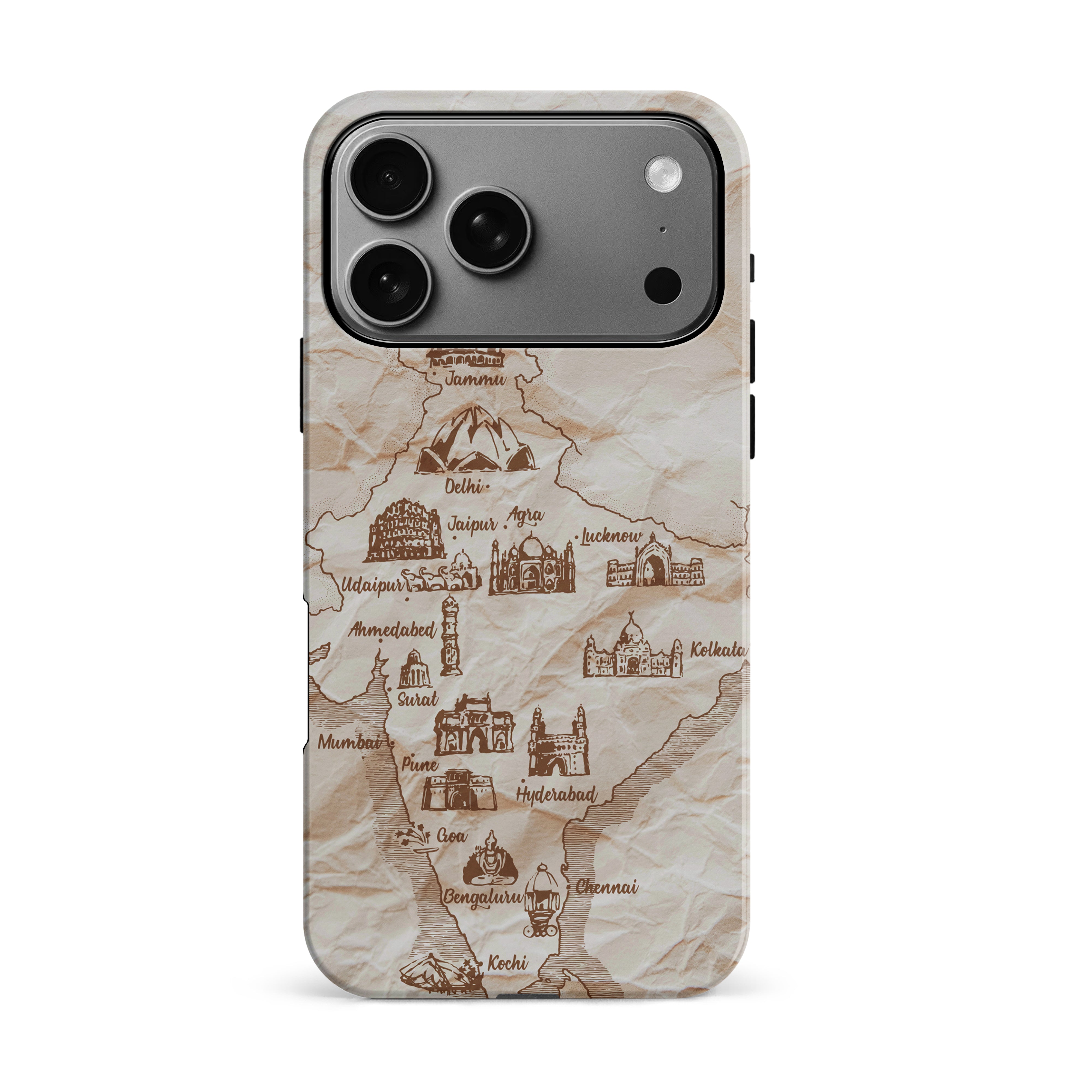 Map of India Phone Case CaseMogul Map of India Phone Case CaseMogul