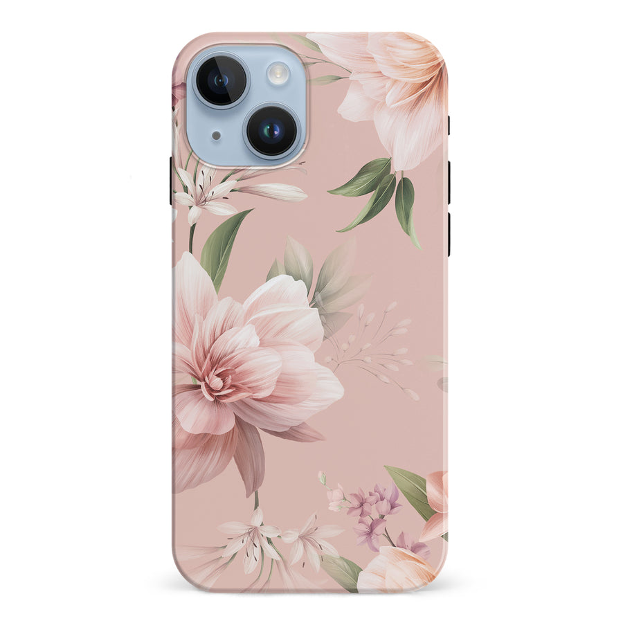 iPhone 15 Peonies Two Floral Phone Case in Pink