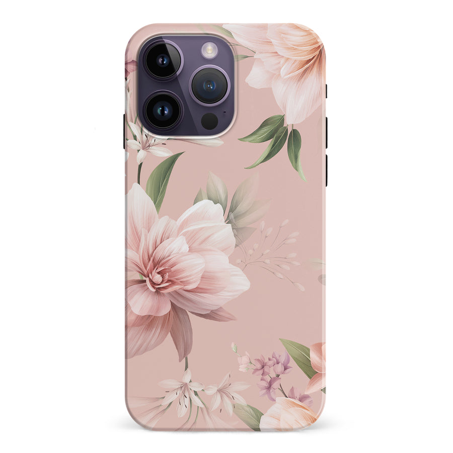 iPhone 15 Pro Peonies Two Floral Phone Case in Pink