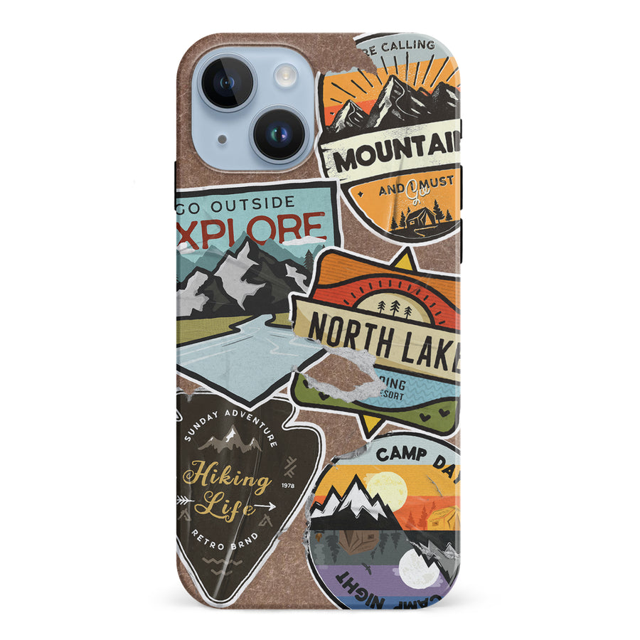 iPhone 15 Explorer Stickers Two Phone Case