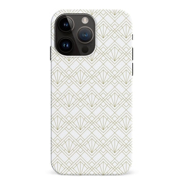 iPhone 15 Pro Max Showcase Art Deco Phone Case in White