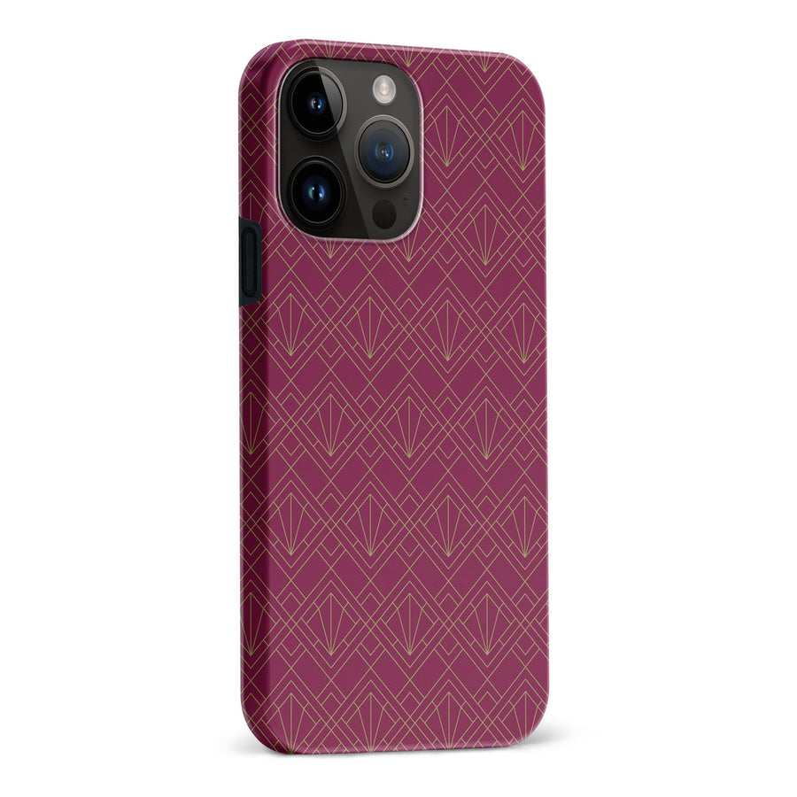 iPhone 15 Pro Max Iconic Art Deco Phone Case in Maroon