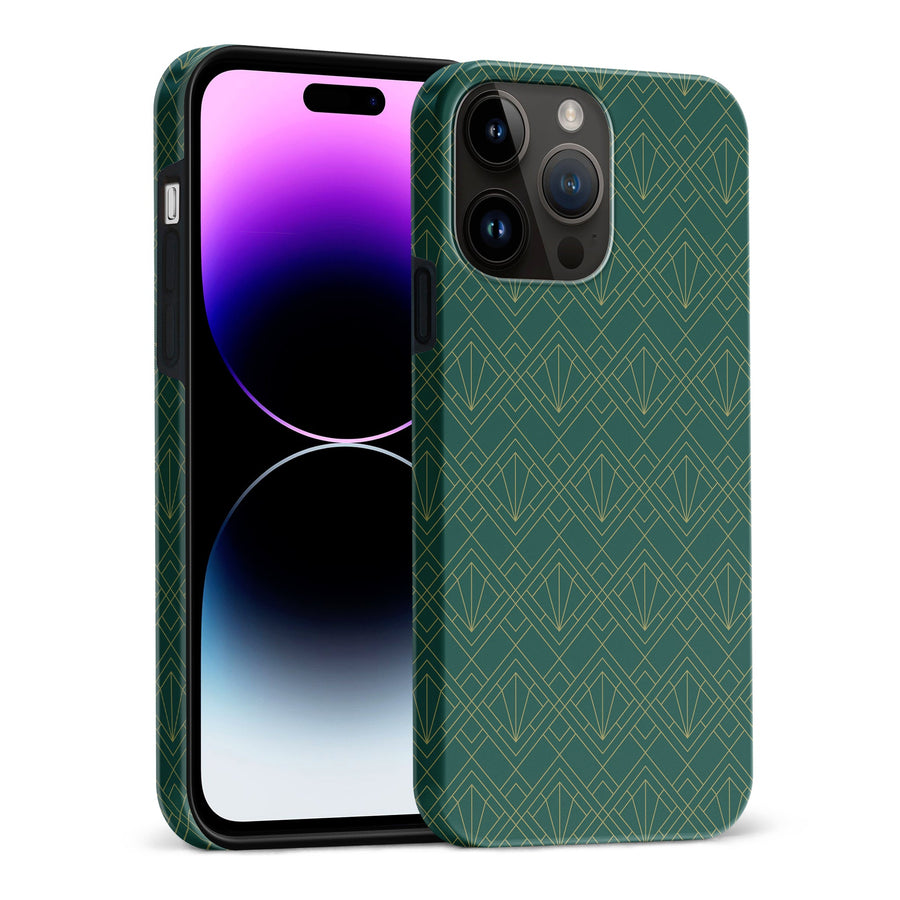 iPhone 15 Pro Max Iconic Art Deco Phone Case in Green