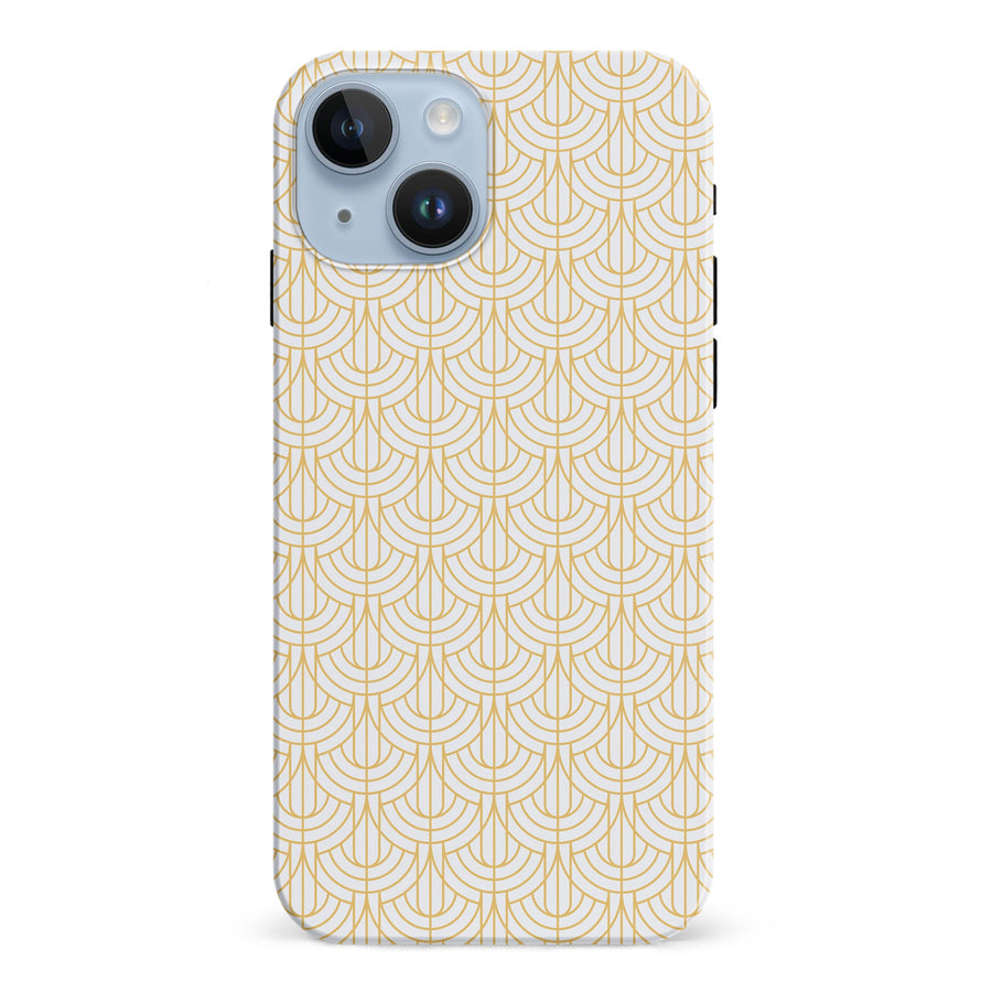 iPhone 15 Curved Art Deco Phone Case in White