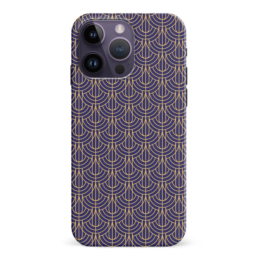 iPhone 15 Pro Curved Art Deco Phone Case in Purple