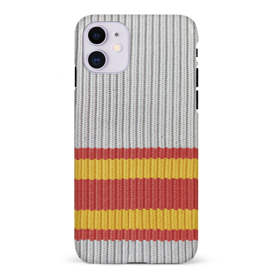 iPhone 11 Hockey Sock Phone Case - Calgary Flames Away