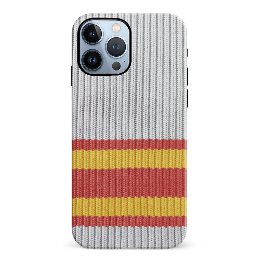iPhone 12 Pro Hockey Sock Phone Case - Calgary Flames Away