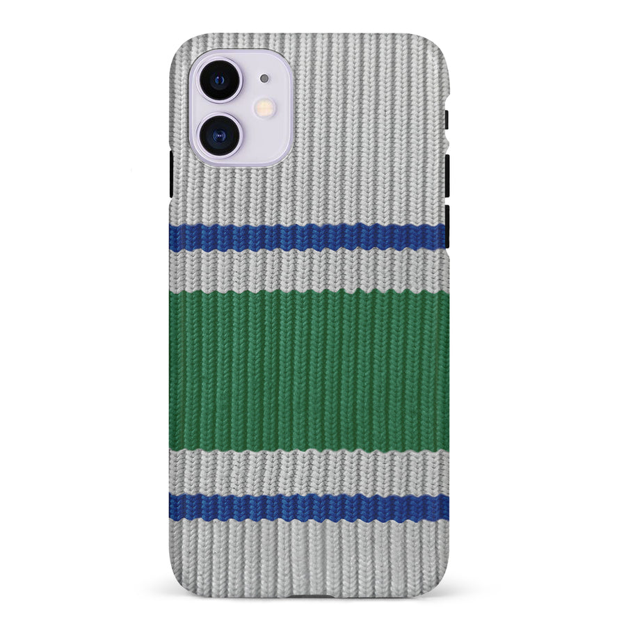 iPhone 11 Hockey Sock Phone Case - Vancouver Canucks Away