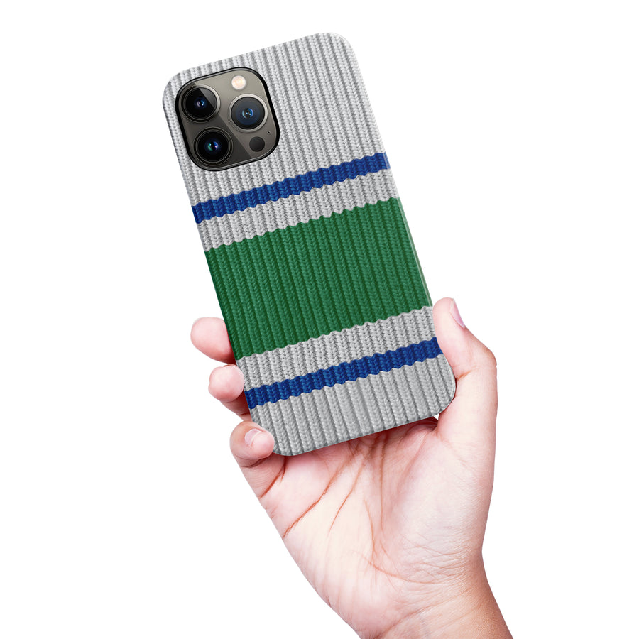 iPhone 13 Pro Max Hockey Sock Phone Case - Vancouver Canucks Away