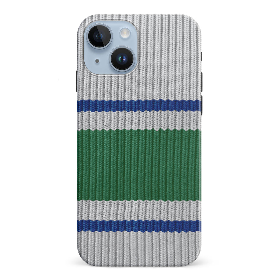 iPhone 15 Hockey Sock Phone Case - Vancouver Canucks Away