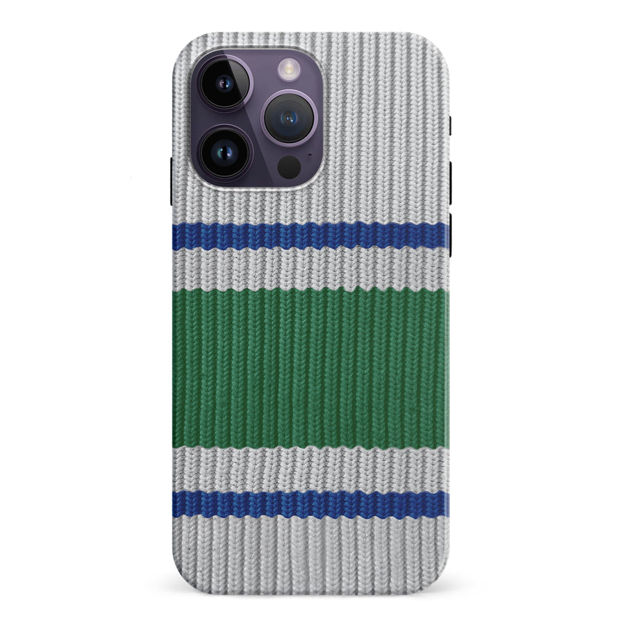 iPhone 15 Pro Hockey Sock Phone Case - Vancouver Canucks Away