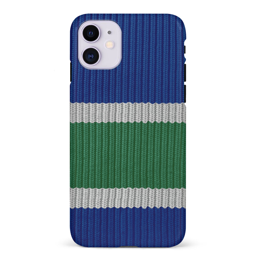 iPhone 11 Hockey Sock Phone Case - Vancouver Canucks Home