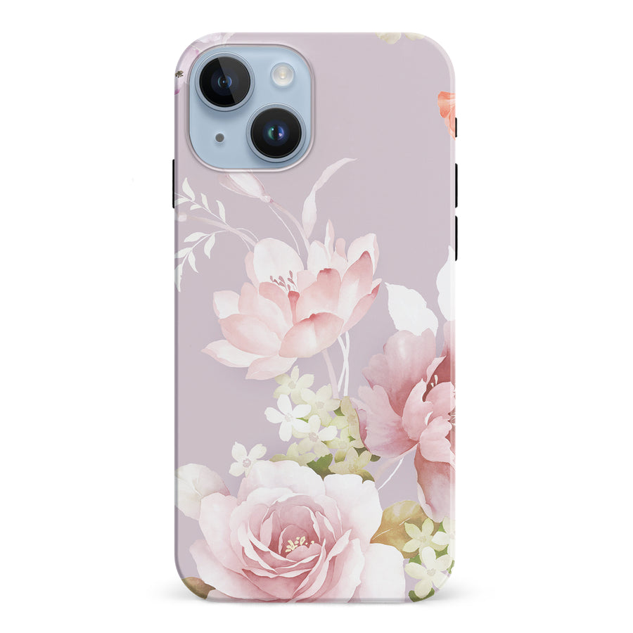 iPhone 15 Pink Floral Phone Case