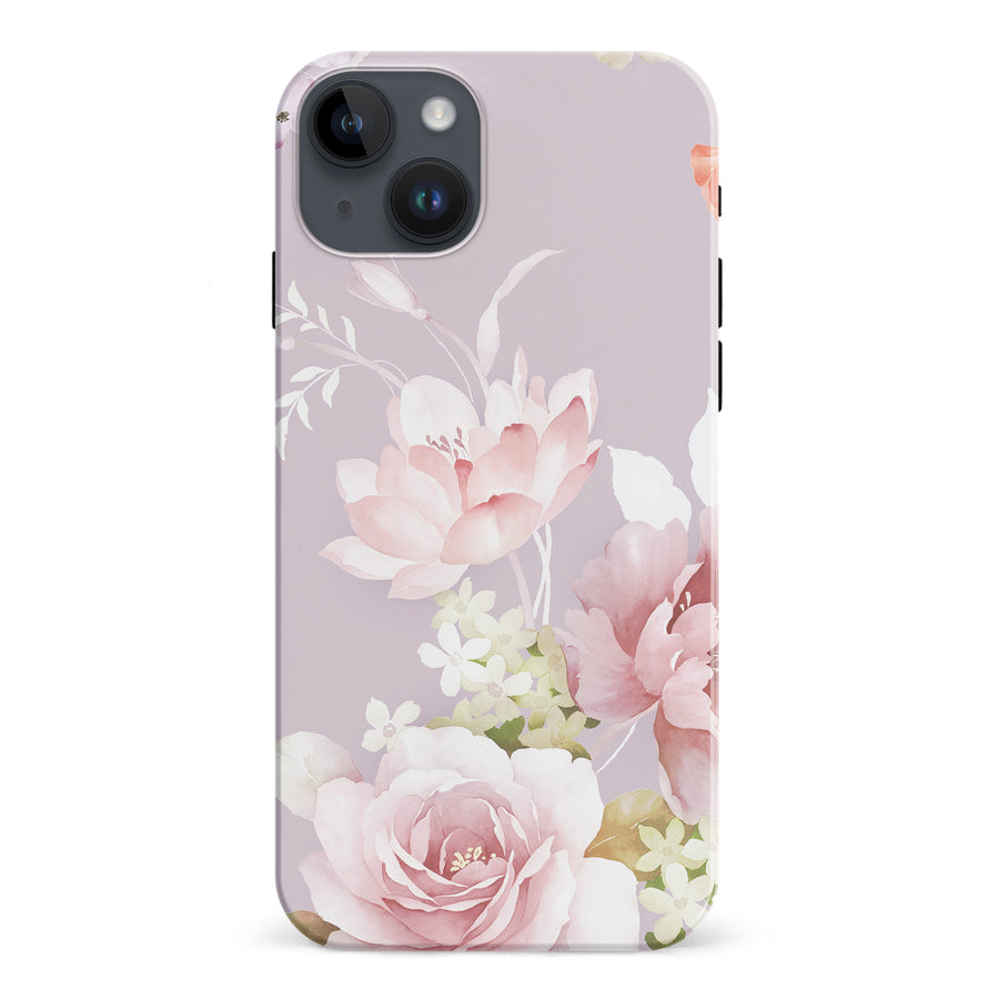 iPhone 15 Plus Pink Floral Phone Case