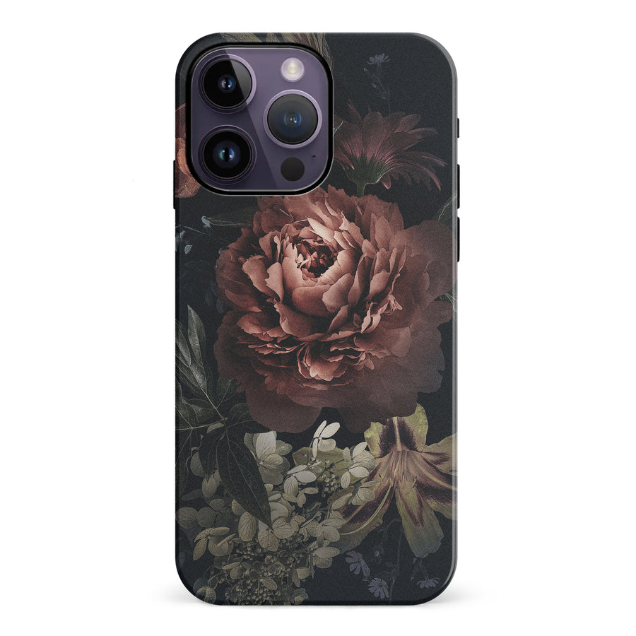 iPhone 14 Pro Max floral phone case in black