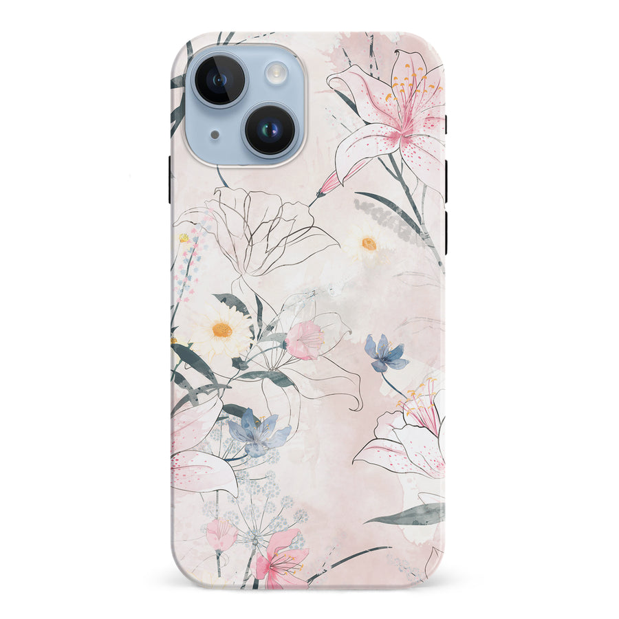 iPhone 15 Tropical Arts Phone Case in Pink