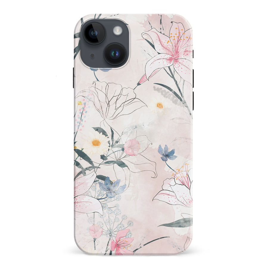 iPhone 15 Plus Tropical Arts Phone Case in Pink