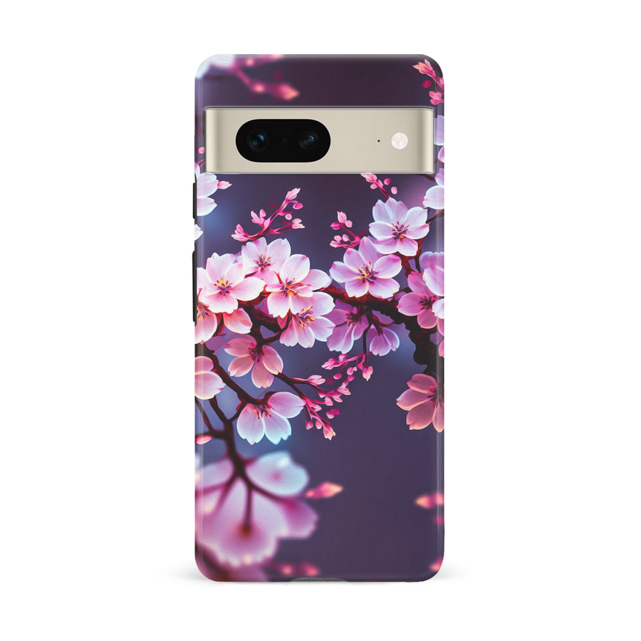 Google Pixel 7 Cherry Blossom Phone Case in Purple