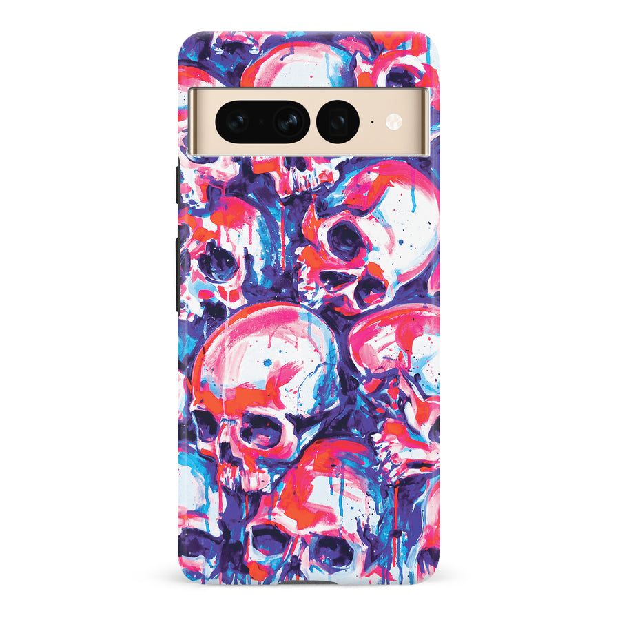 Google Pixel 7 Pro Taytayski Neon Skulls Phone Case