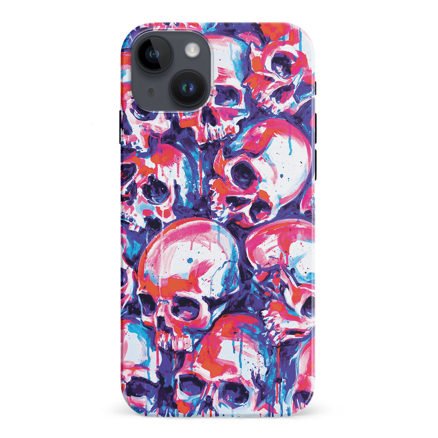 iPhone 15 Plus Taytayski Neon Skulls Phone Case