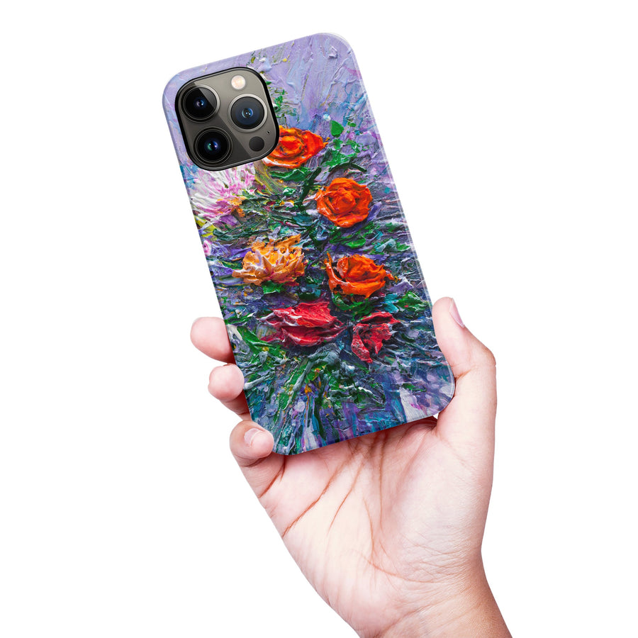 iPhone 13 Pro Max Rhapsody Painted Flowers Phone Case