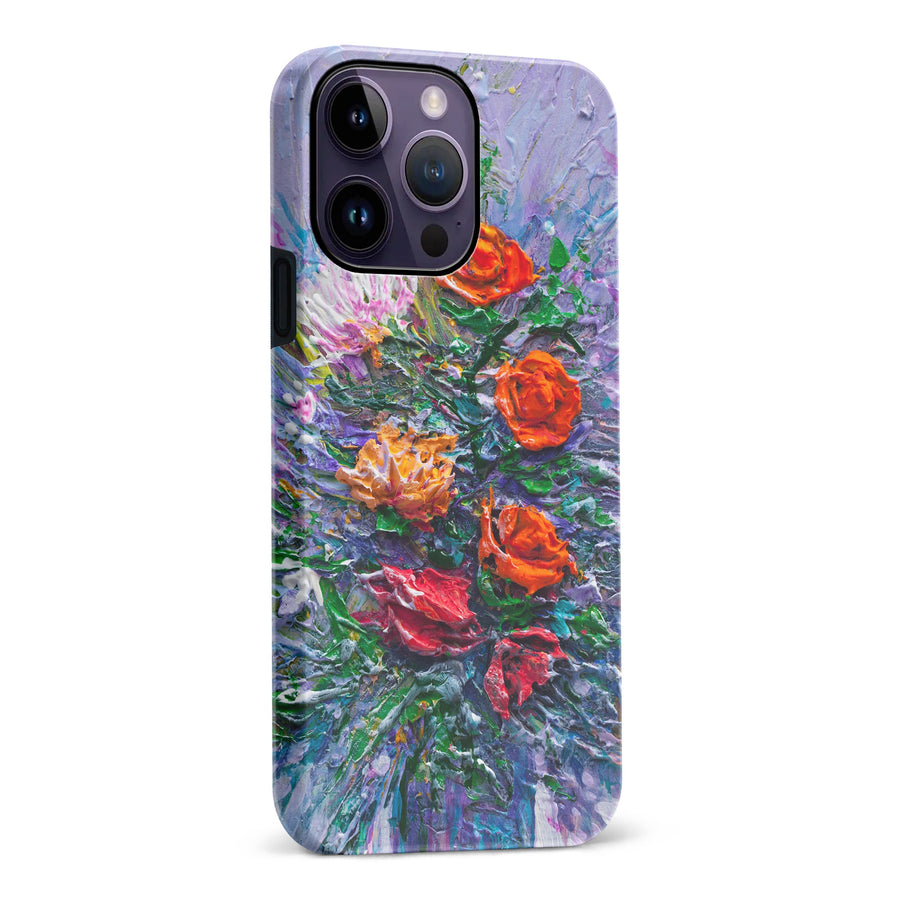 iPhone 14 Pro Max Rhapsody Painted Flowers Phone Case