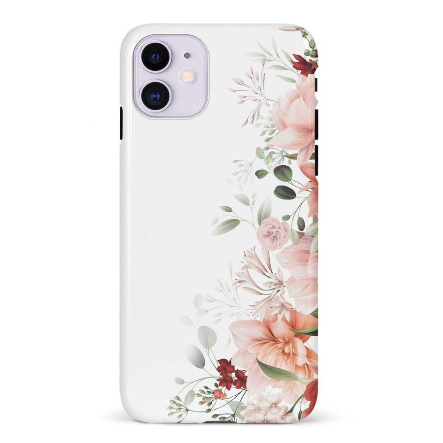 iPhone 11 half bloom phone case in white