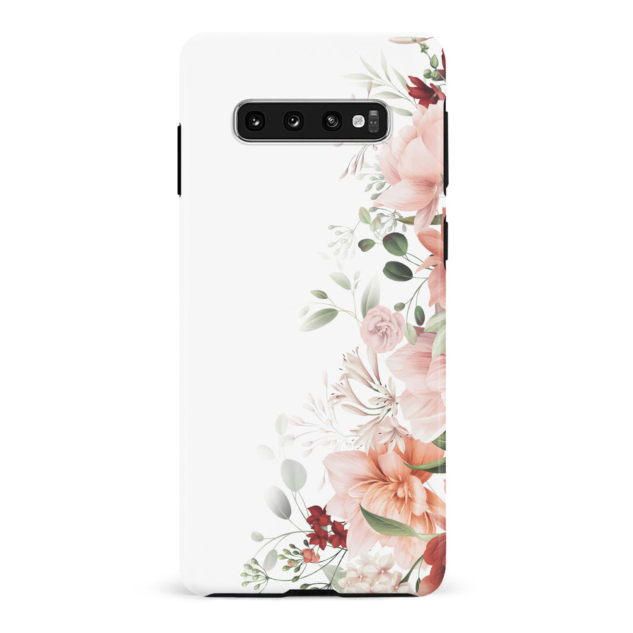 Samsung Galaxy S10 Plus half bloom phone case in white
