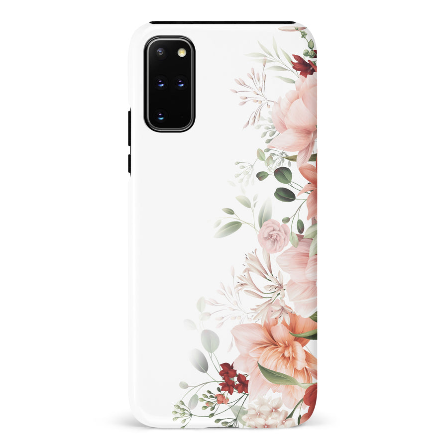 Samsung Galaxy S20 Plus half bloom phone case in white