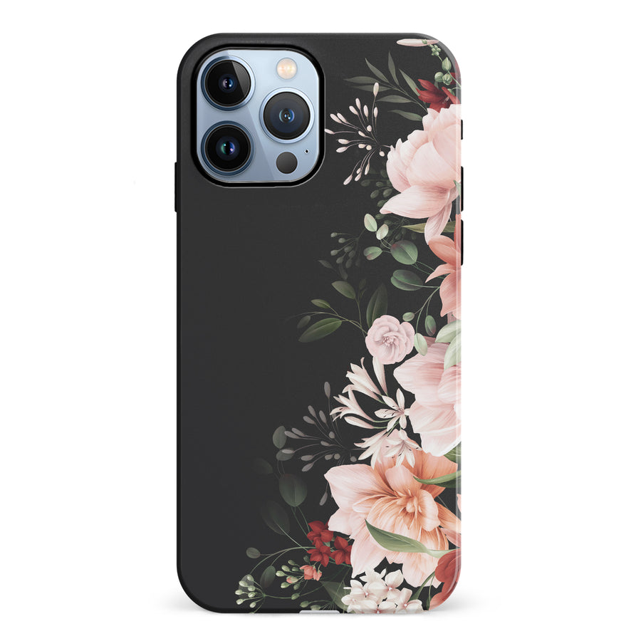 iPhone 12 Pro half bloom phone case in black