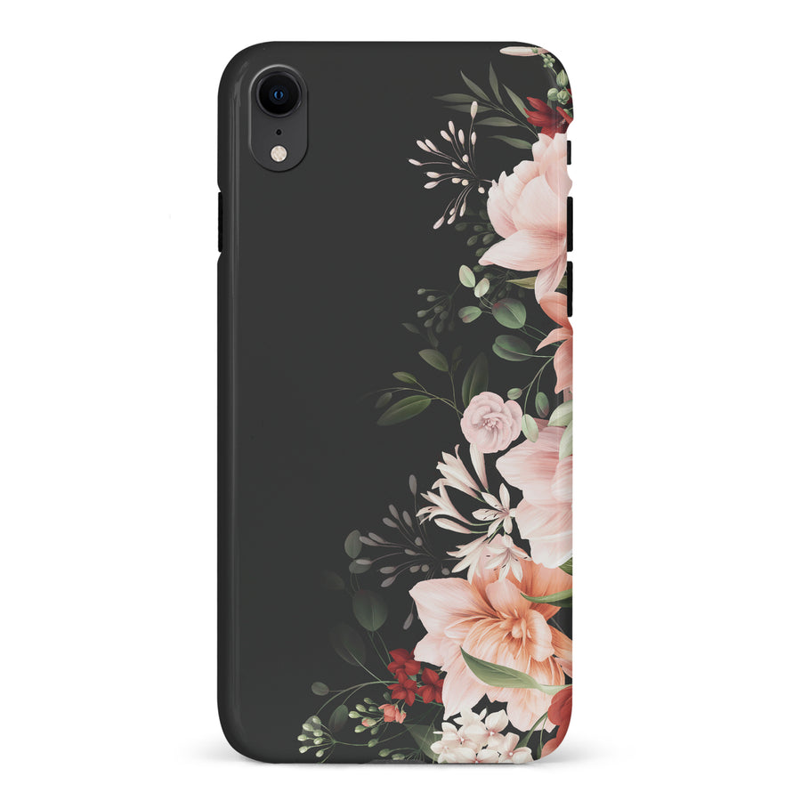 iPhone XR half bloom phone case in black