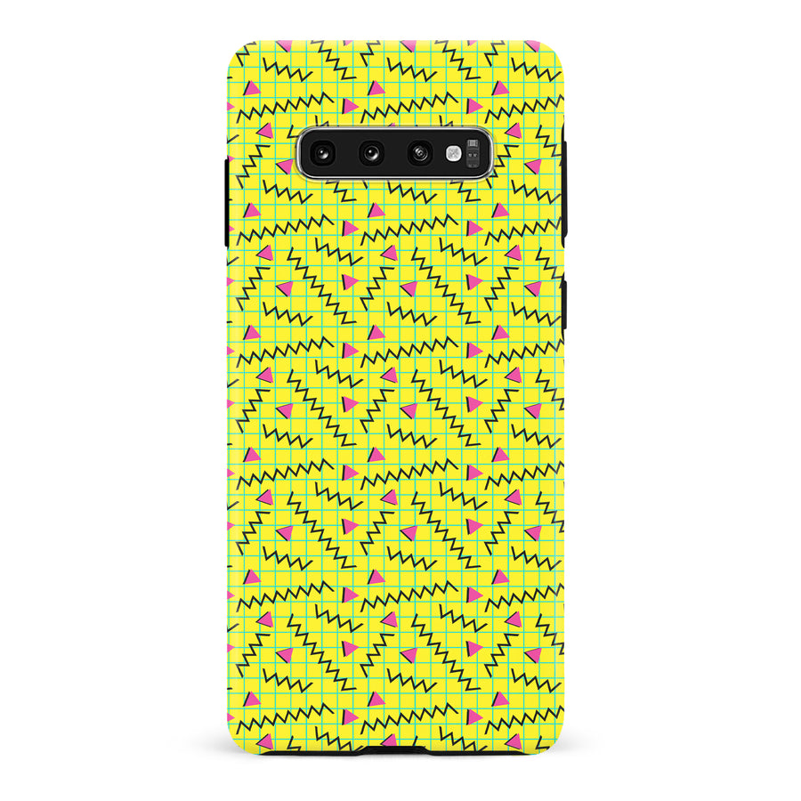 Samsung Galaxy S10 Plus Retro Graph Paper Phone Case in Yellow